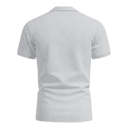 Langärmeliges Herren-Poloshirt mit Waffelstruktur und Knopfleiste – ideal für Freizeit und Urlaub