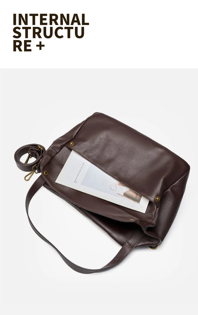 Damen Handtasche aus echtem Leder mit großer Kapazität