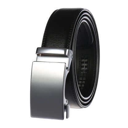 Herren Ledergürtel Mit Automatischer Metallschnalle 3,5 cm Breite Braun 130 cm Länge
