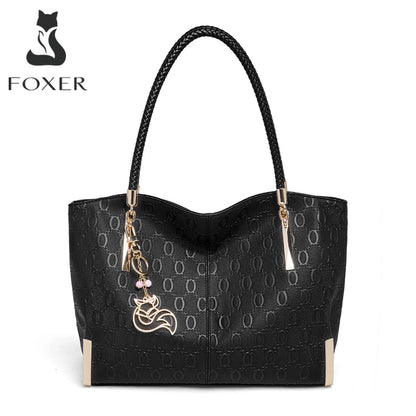 Damen Handtasche aus Split-Leder mit großer Kapazität