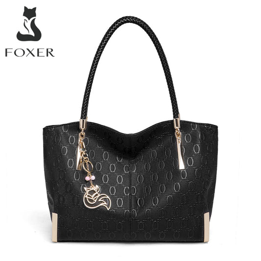 Damen Handtasche aus Split-Leder mit großer Kapazität