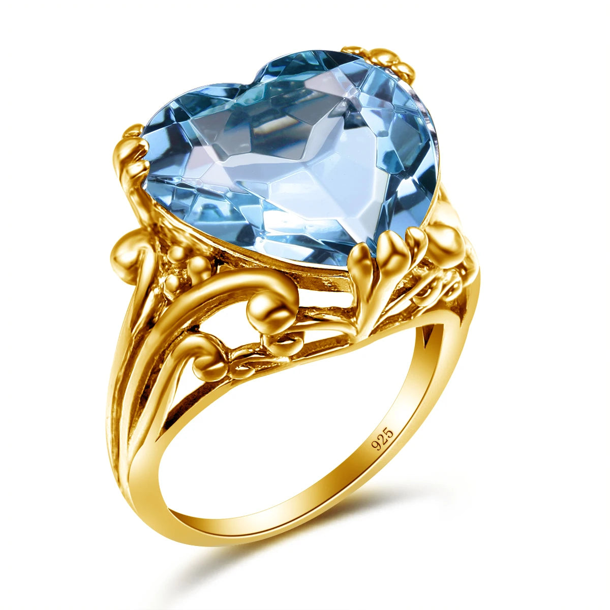 Damen-Ring aus 925-Silber mit Herzform und Mystic-Topas Regenbogenfarben für Alltag und festliche Anlässe