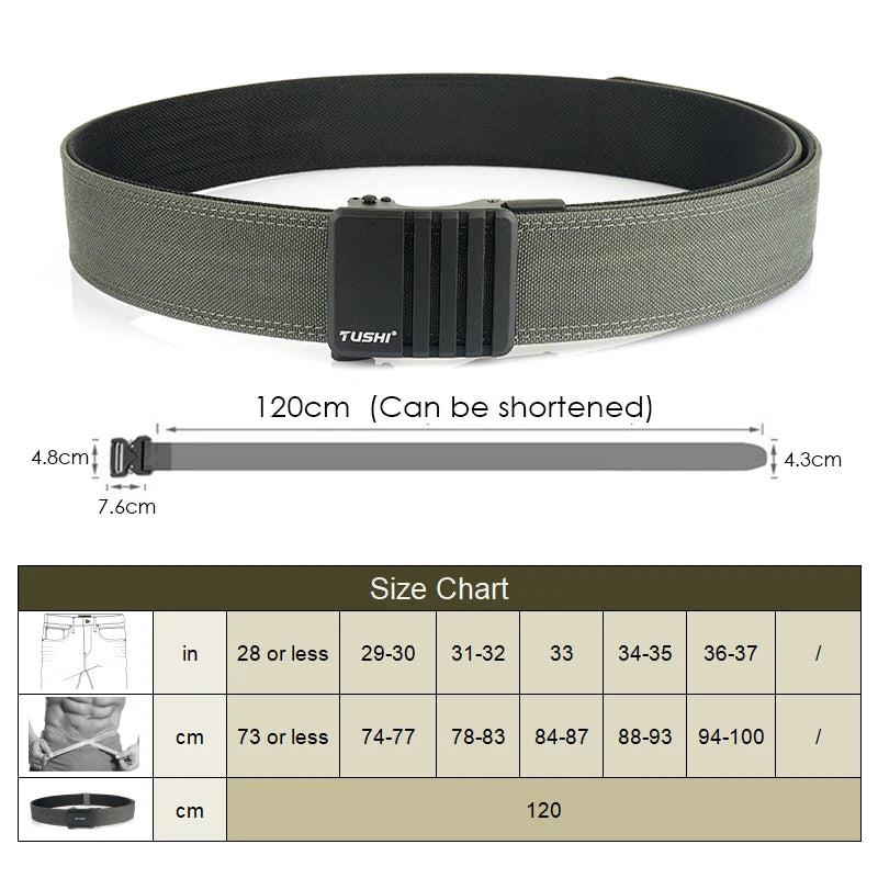 Herren-Taktischer Gürtel aus Nylon mit matte Metall-Schnalle und 43 mm Breite für Alltag und Freizeit