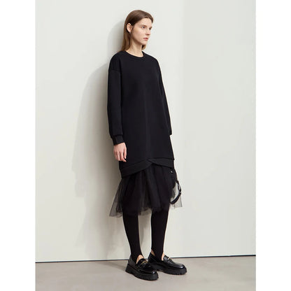 Elegantes Damen Strickkleid Mit Langen Ärmeln Für Den Winter