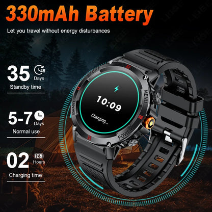 LIGE 2025 Neue Outdoor Smartwatch LED Taschenlampe Männer IP68 Wasserdichte Bluetooth Anruf Sport Fitness Track Smart Uhr Für Xiaomi
