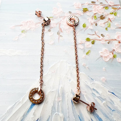 Damen-Ohrtropfen rund Rosegold romantisch 925 Sterlingsilber