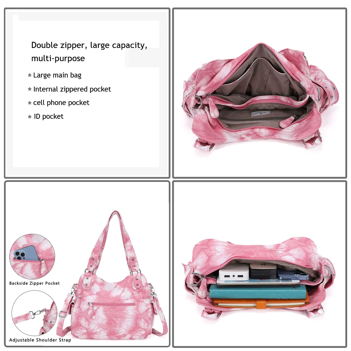 Damen-Schultertasche mit großer Kapazität, viel Stauraum und praktischen Innenfächern