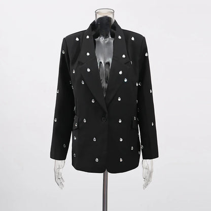 Elegantes Damenkleid mit Rundhalsausschnitt, langen Ärmeln und Patchwork-Design in lockerer Passform.