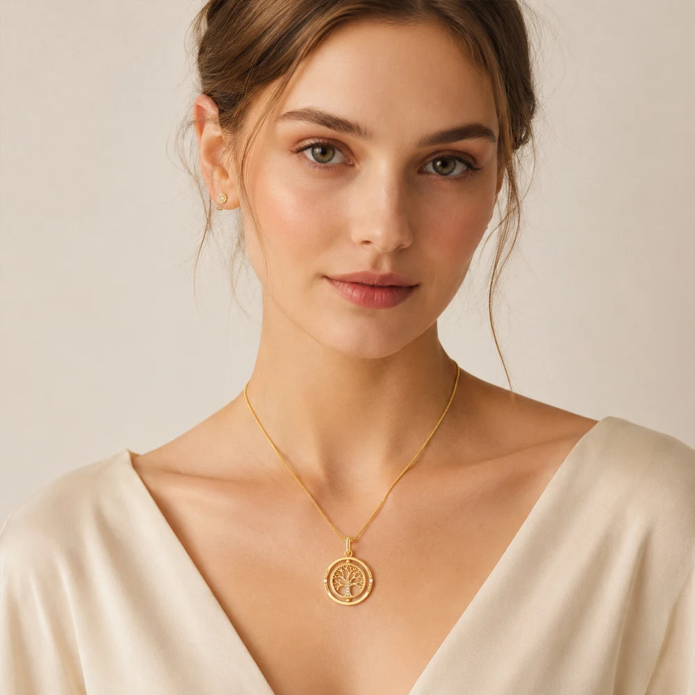 Damen-Halskette Lebensbaum romantisch aus Sterlingsilber