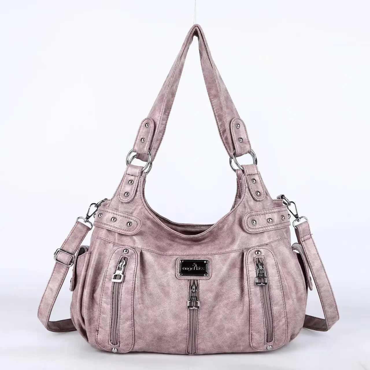 Damen-Schultertasche aus PU-Material Mit Großem Fassungsvermögen und Reißverschluss für Alltag und Freizeit