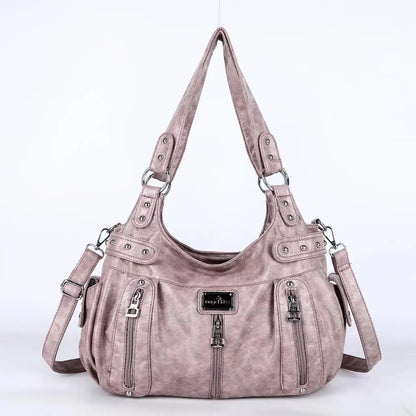 Damen-Schultertasche aus PU-Material Mit Großem Fassungsvermögen und Reißverschluss für Alltag und Freizeit
