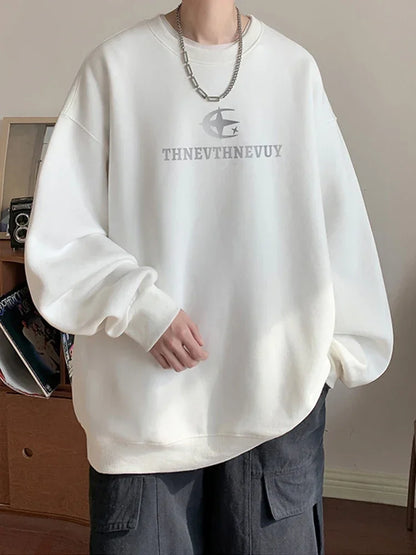 Herren Sweatshirt im y2k Stil mit O-Neck und Hip Hop Design