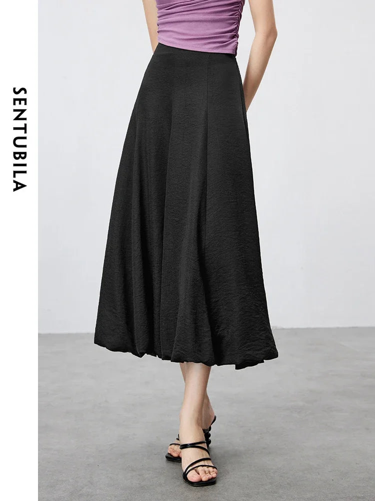 Damen Maxirock im A-Linien-Stil mit elastischer Taille für den Sommer