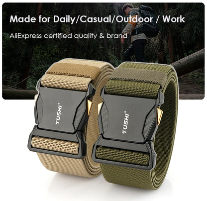 Herren-Gürtel Elastisch 50 mm Breite Mit Schnellverschluss für Outdoor und Freizeit Komfort
