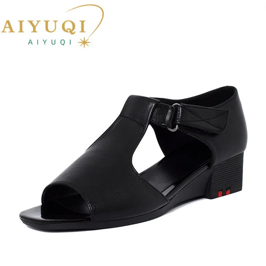 Damen Gladiator Sandalen Echtes Leder Fischmaul