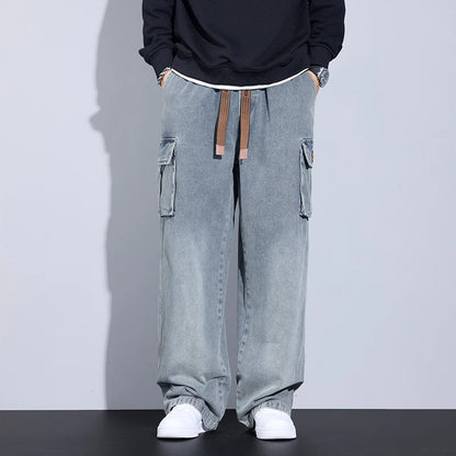 Herren Baggy Jeans im Y2K Cargo Style mit weitem Bein und Taschen