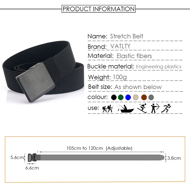 Unisex Elastischer Gürtel für Outdoor Aktivitäten Leicht Flexibel zum Wandern und Angeln Metallfrei
