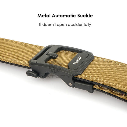 Unisex-Taktischer Gürtel aus 1100D Nylon Breite 4,3 cm mit Metall-Automatik-Schnalle für Militär IPSC Jagd