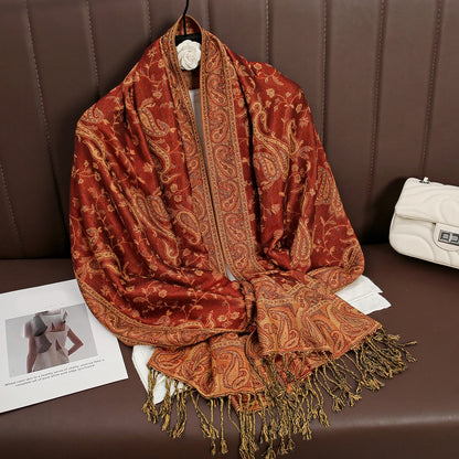 Damen Winterschal Kaschmir Pashmina Luxus Druck warm Stolen Foulard Baumwolle