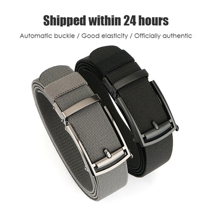 VATLY Elastik-Gürtel Herren Gunmetal Automatik-Schnalle Nylon Einheitsgröße