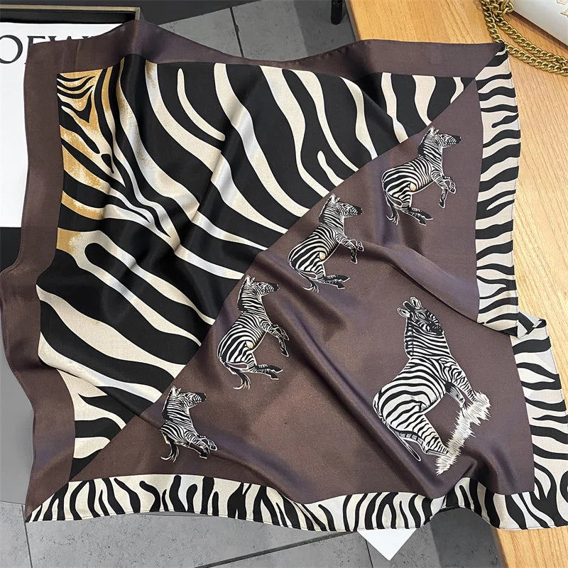 Damen Seidenschal quadratisch 70cm Halstuch Bandana Hijab Pashmina