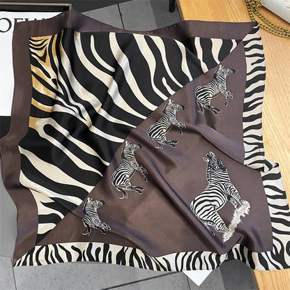 Damen Seidenschal quadratisch 70cm Halstuch Bandana Hijab Pashmina