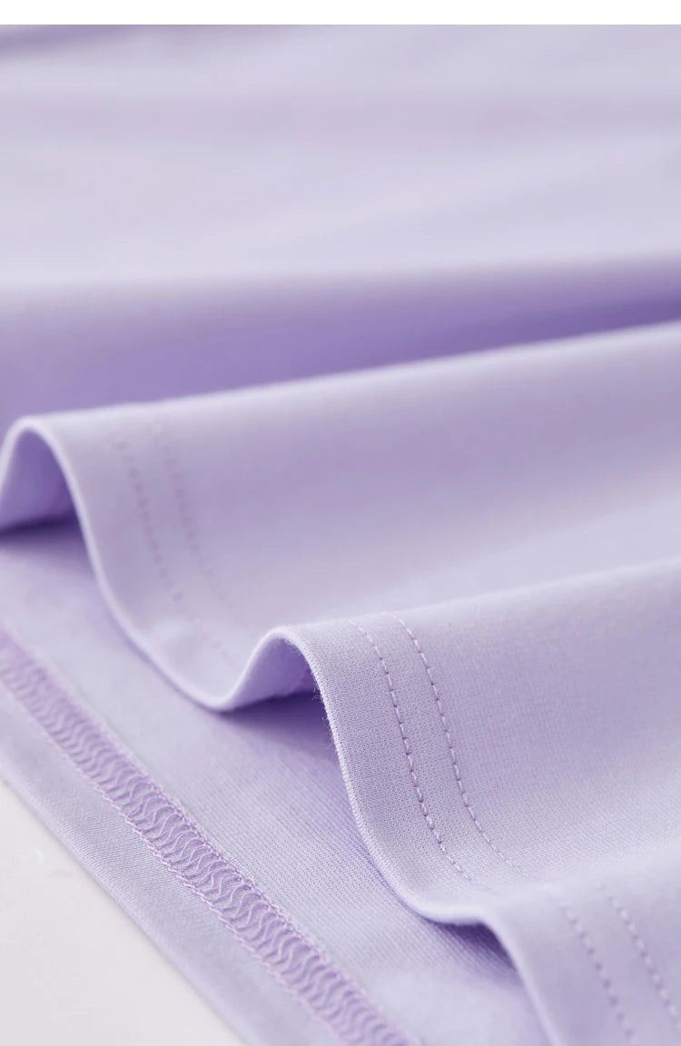 Damen Sommer-T-Shirts im minimalistischen Stil mit O-Ausschnitt und kurzen Ärmeln