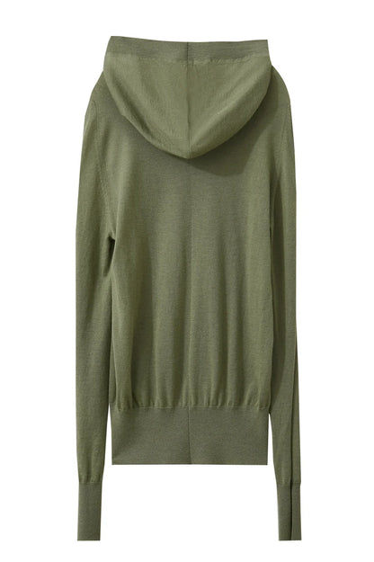 Damen-Kapuzenpullover Wolle Slim Stehkragen-Splicing Büro Herbst-Winter