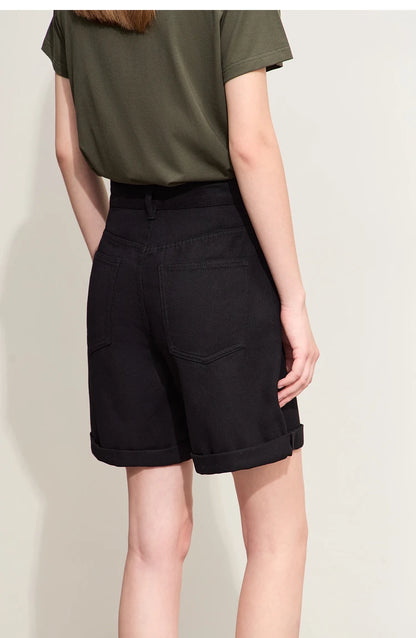 Minimalismus Baumwoll Jeans – Vintage Retro Fashion Shorts für Frauen