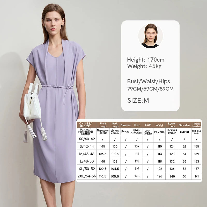Elegantes Damen Midikleid Mit Taillenband Büromode Sommer 2025 Trend