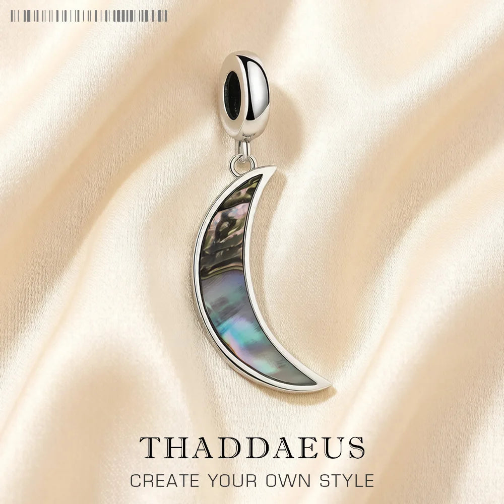 Damen-Charm-Anhänger Muschel Mond romantisch aus Sterlingsilber