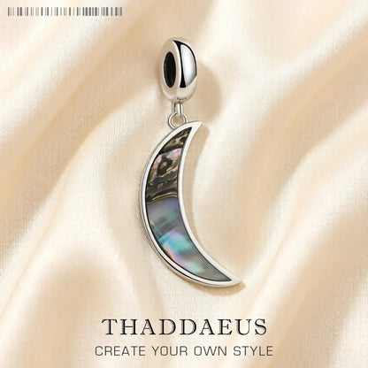Damen-Charm-Anhänger Muschel Mond romantisch aus Sterlingsilber