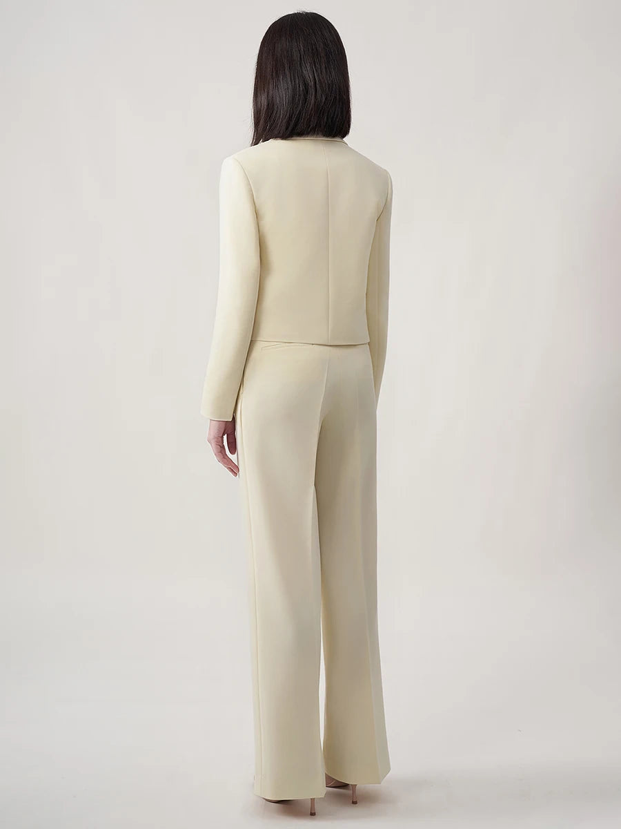 Eleganter Damen-Anzug mit Blazer und Hose – ideal für Büro und festliche Anlässe, in Schwarz mit Ein-Knopf-Design, XS-2XL