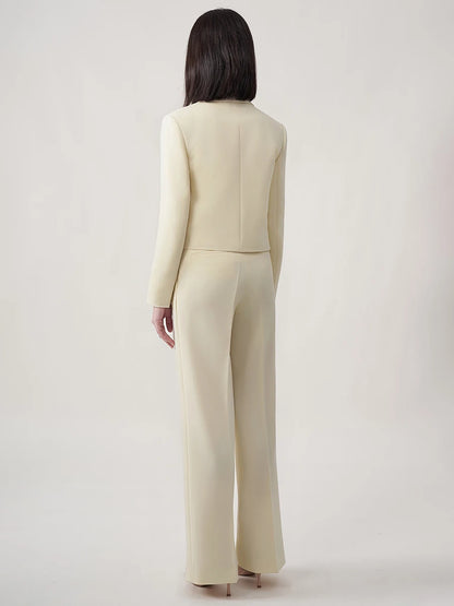 Eleganter Damen-Anzug mit Blazer und Hose – ideal für Büro und festliche Anlässe, in Schwarz mit Ein-Knopf-Design, XS-2XL