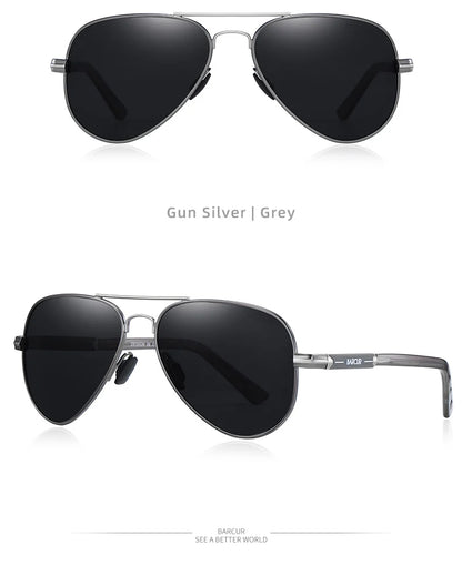 Sonnenbrille Pilot Edelstahl polarisiert Spiegel UV400 Herren B