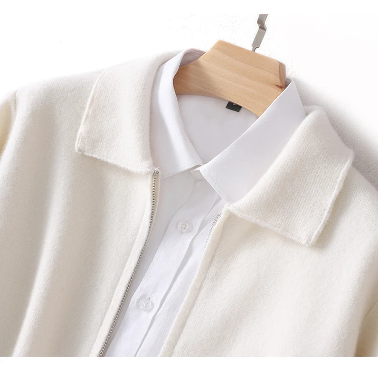 Herbst Winter 100% Hohe Qualität Wolle Strickjacke männer Revers Dicken Zipper Casual Pullover Große Größe Kaschmir Stricken Jacke Männer tops