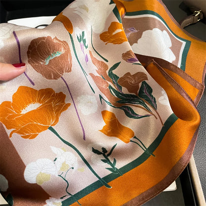 Damen Seidenschal Wraps Hijab Pashmina Strand luxuriös quadratisch Kopftuch