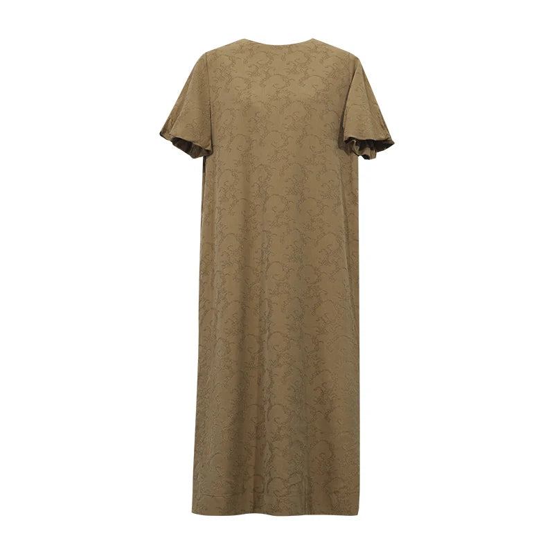 Elegantes Sommerkleid Midi Für Damen Mit Offenen Rücken Und Formstabilen Stoff