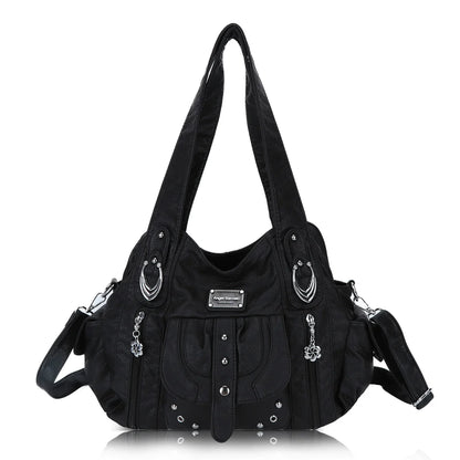 Damen-Schultertasche aus PU Mehrfachfächern Großem Fassungsvermögen Alltag und Reisen