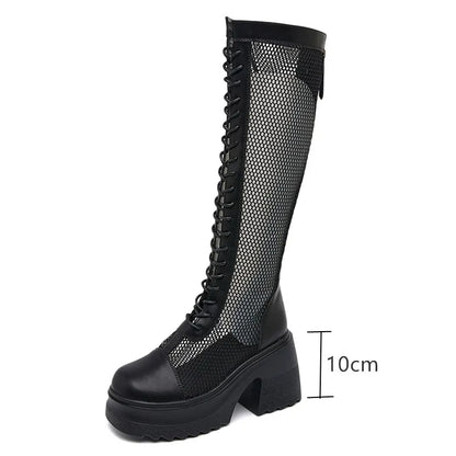 Damen Hochhackige Plattform Stiefel im Sommer im Römischen Stil