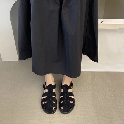 AIYUQI Damensandalen 2025, neue gewebte hohle römische Sandalen für Frauen, Sommer, große Schweinekäfig-weibliche Schuhe