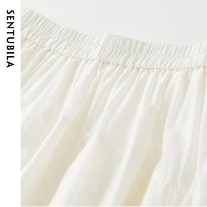 Damen Midi Rock aus Lyocell mit gemütlicher elastischer Taille im A-Linien-Stil