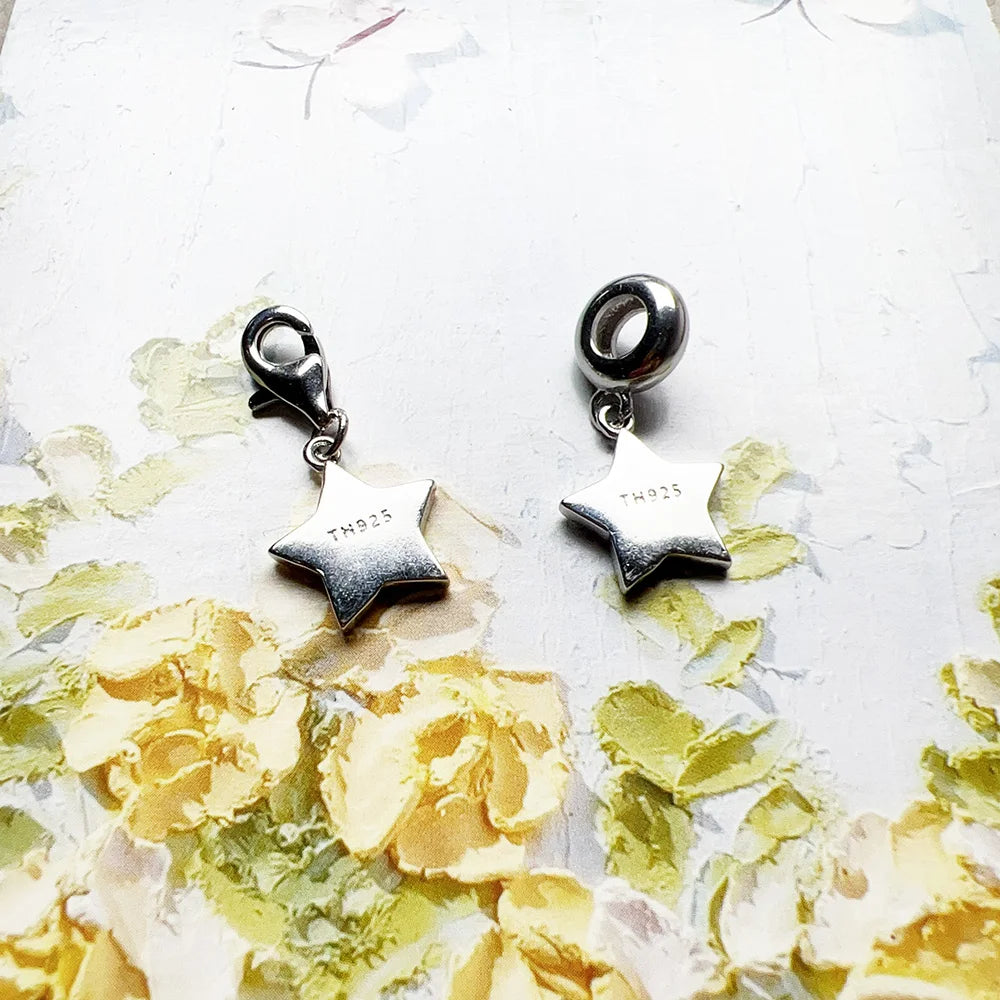 Damen-Charm-Anhänger blauer Stern Böhmen aus Sterlingsilber
