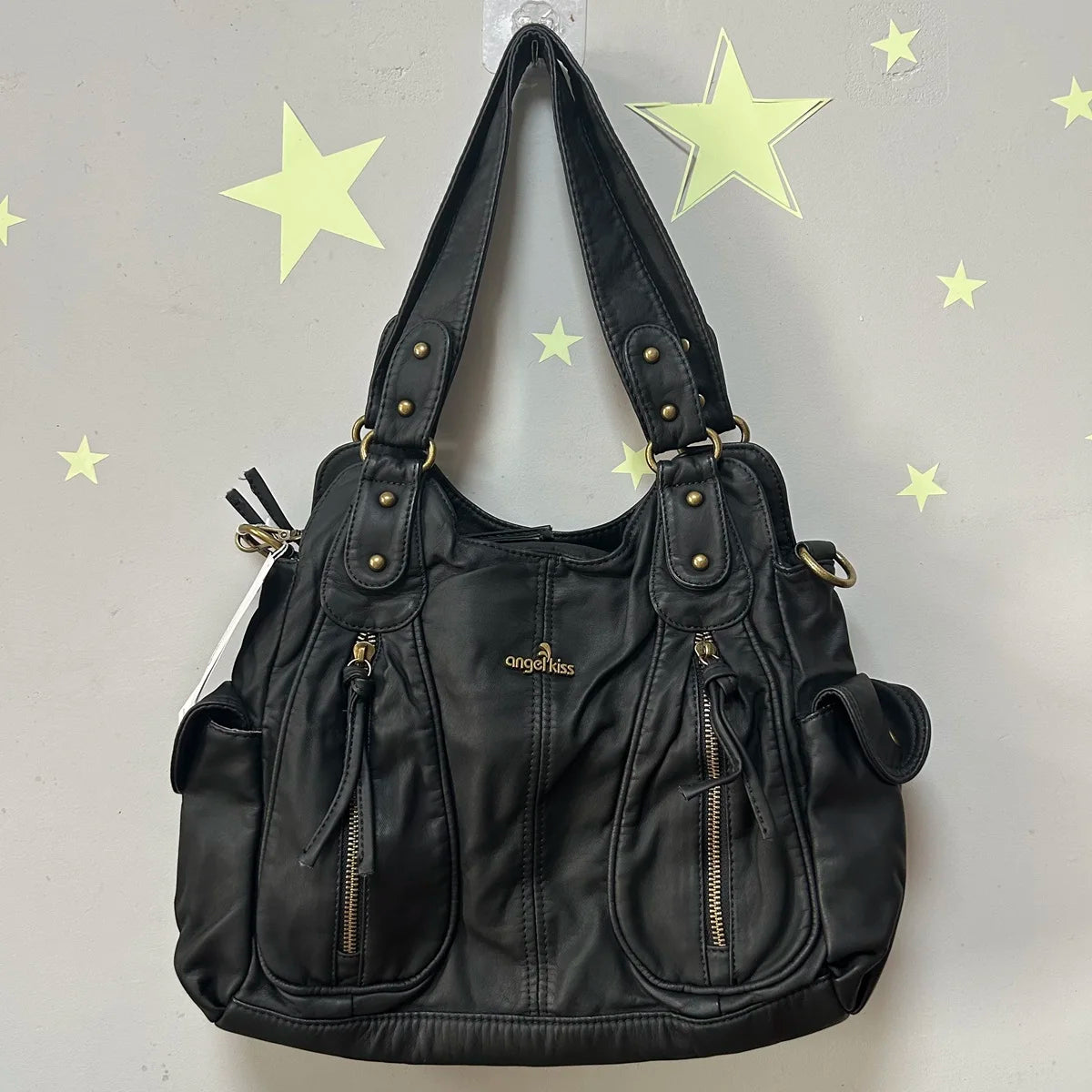 Damen-Handtasche aus PU-Leder Großes Crossbody-Design Vintage-Stil mit Reißverschluss Innenfach