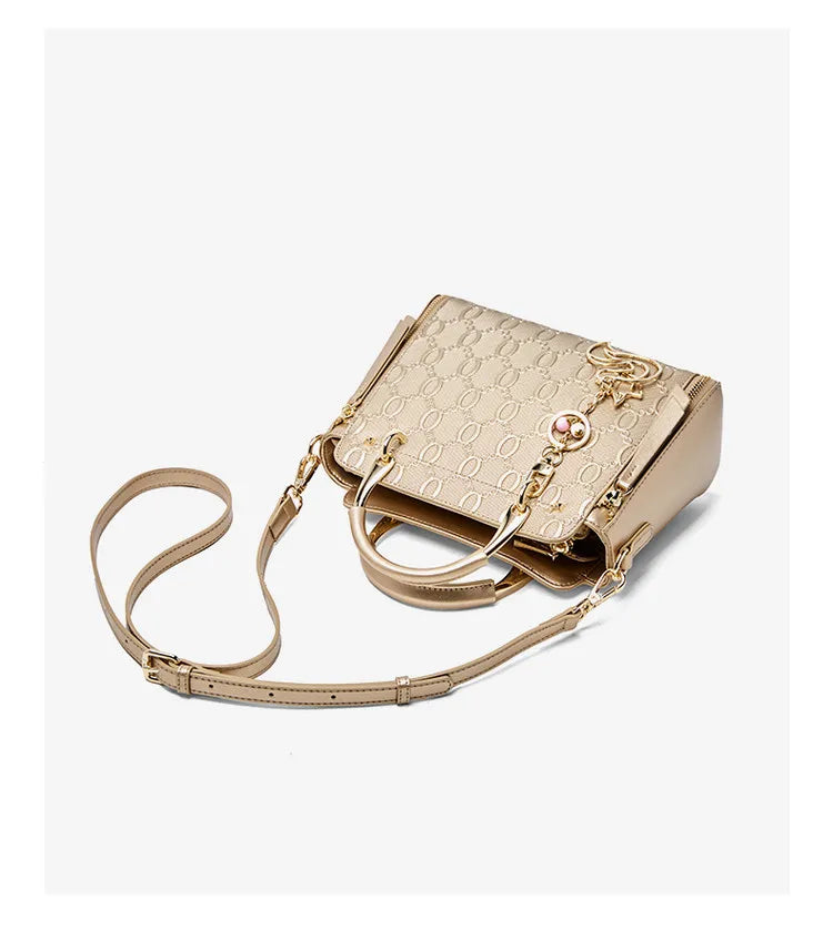 Damen Schultertasche Aus Rindsleder Mit Elegantem Design