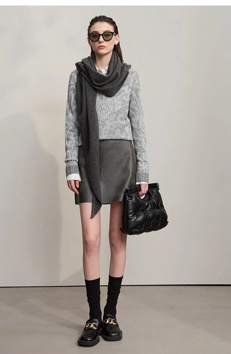 Damen V-Ausschnitt Strickkleid A-Linie ärmellos Herbst-Winter