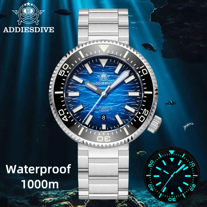 Herren Profi-Taucheruhr Automatik Saphirglas 3D-Zifferblatt 1000m Ultra Leuchtzeiger