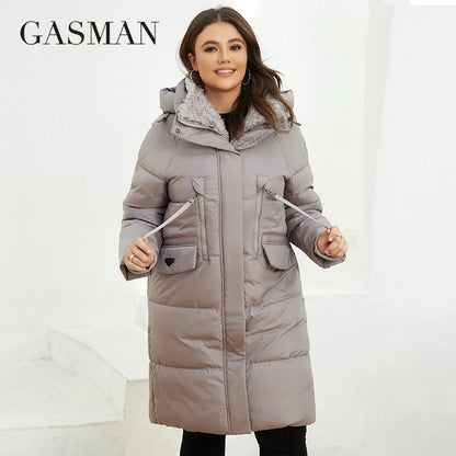 Kurze Damen-Winterjacke mit Pelzkragen und Kapuze – Slim Fit und warm für den Alltag