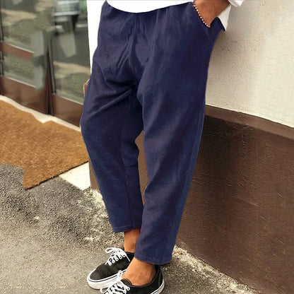 Leichte Herren-Eis-Seidenhose mit elastischem Bund – lockere, gerade Freizeithose für Sport und Alltag