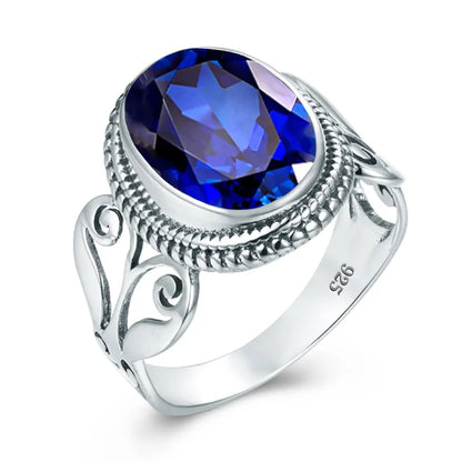 Damen-Ring Aus Sterling Silber Mit Ovaler Rainbow Fire Mystic Topaz Stein 10x16mm Goldtone Schmuck